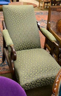 Lot 1306 - Late Victorian mahogany framed reclining chair