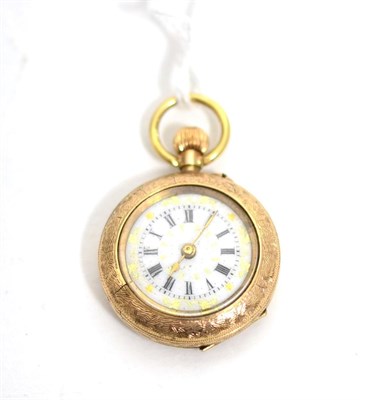 Lot 6 - A Continental lady's gold cased fob watch, stamped '9K'