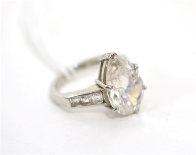 Lot 10 - An 18ct white gold cubic zirconia ring