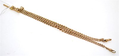 Lot 28 - A 9ct gold double Albert chain with 'T' bar