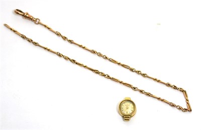 Lot 31 - A 9ct gold chain and a Jaegar LeCoultre lady's gold cased watch