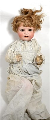 Lot 103 - Heubach Koppelsdorf 300.7 bisque socket head doll, with sleeping brown eyes, brown wig, open mouth
