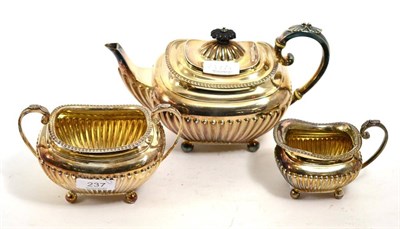 Lot 237 - A three piece silver tea service