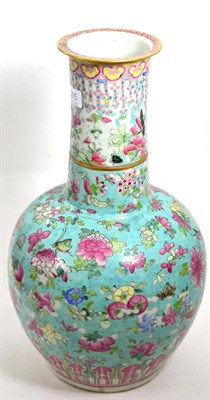 Lot 265 - A 19th century Chinese vase decorated in blue and pink enamels (a.f.)