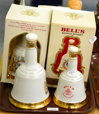 Lot 272 - Five assorted Bells whisky commemorative bells including Charles & Diana (5)