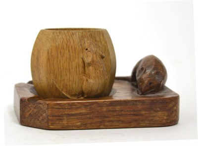 Lot 291 - A Mouseman ashtray and a Mouseman napkin ring