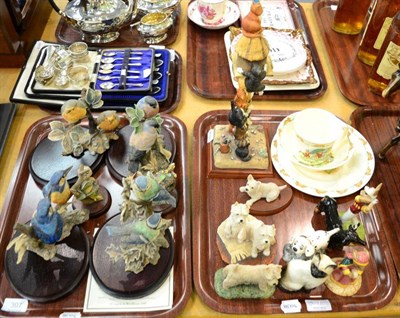 Lot 307 - A small collection of Doulton Bunnykins, Border Fine Arts and Coalport birds and ";Birds Eye View"