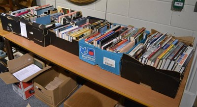 Lot 1000 - Five boxes of books on military aircraft including reference, fiction, autobiographical etc