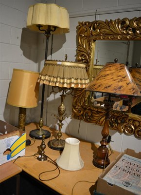 Lot 1006 - Five various lamps and shades