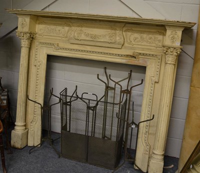 Lot 1087 - A 19th century pine and gesso fireplace