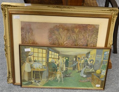 Lot 1109 - Two prints after Alfred Munnings, Stanley Barker and the Pytchley Hounds and another together...