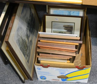 Lot 1119 - A quantity of framed articles including a Norman Wade framed print, a watercolour of Durham,...