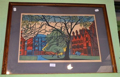 Lot 1135 - Nicholas Barnham (Contemporary) ";Somerville";, signed and inscribed, artists proof, linocut