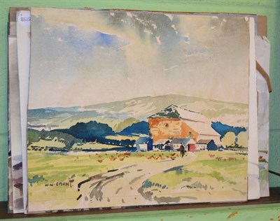 Lot 1143 - William Norman Gaunt (1918-2001), two watercolours each signed, together with six other...