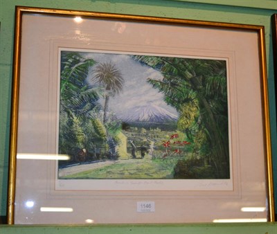 Lot 1146 - Piers Browne (b.1949), March in Tenerife - Mount Teide, signed in pencil and dated (19)84,...