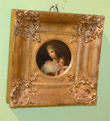 Lot 1160 - Didon (Continental School, 19th century), Portrait of a lady wearing a tiara, with a younger...