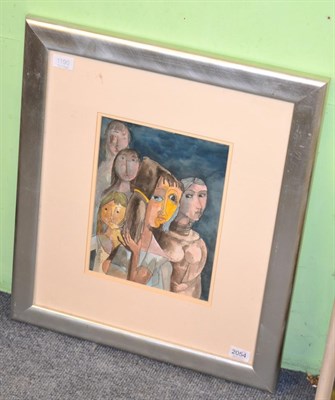 Lot 1190 - Albert du Mesnildot (1922-1990) French, ";Troupe";, signed, watercolour, 30.5cm by 23cm