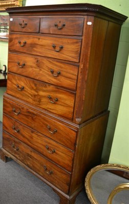 Lot 1211 - A George III mahogany chest on chest