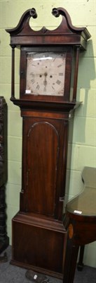 Lot 1215 - A mahogany eight day longcase clock signed J Lawrence, Lancaster (one weight missing)