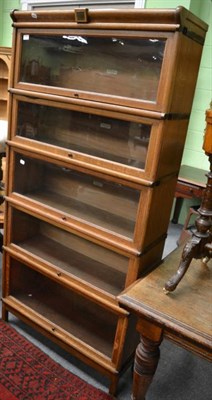 Lot 1235 - An oak Globe Wernicke five tier bookcase