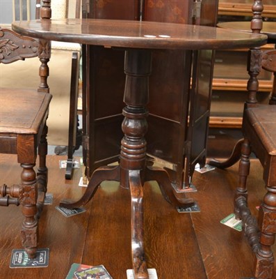 Lot 1236 - A 19th century tilt top mahogany tripod table and a 19th century mahogany cupboard (2)