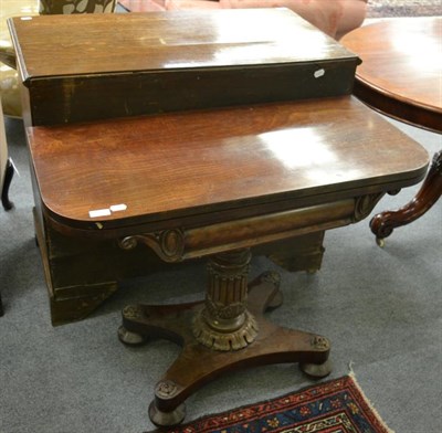 Lot 1261 - A William IV mahogany foldover tea table, second quarter of 19th century, of rounded...