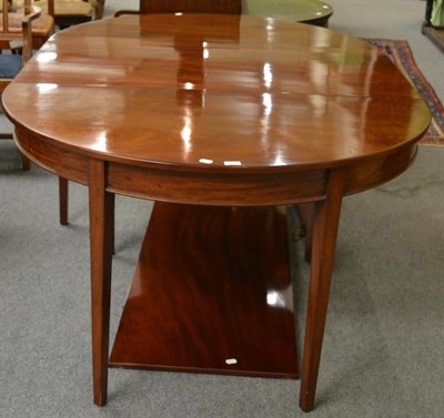 Lot 1263 - A George III style mahogany d-end dining table