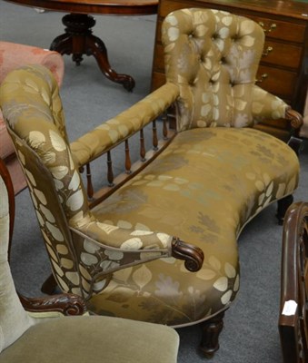 Lot 1271 - A rosewood framed button back twin seat parlour sofa