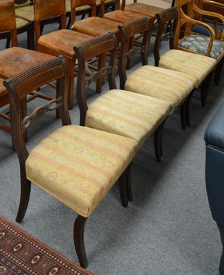 Lot 1275 - Four 19th century mahogany chairs