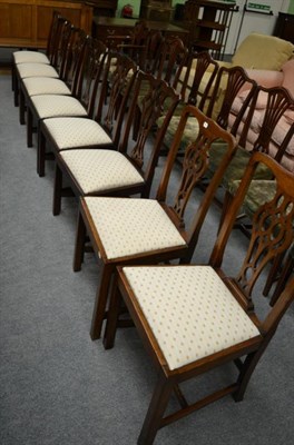 Lot 1283 - A pair of Georgian Chippendale style mahogany chairs and a set of six Chippendale style...