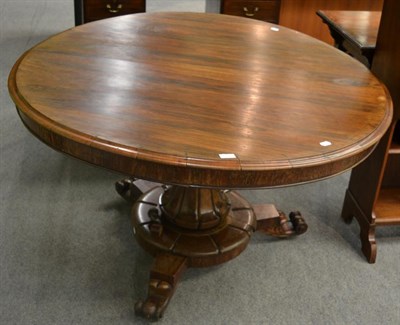 Lot 1293 - A Victorian rosewood tilt top circular breakfast table