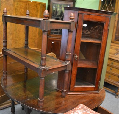 Lot 1318 - A Victorian pine corner cupboard, 85cm in height; together with a 19th Century mahogany...