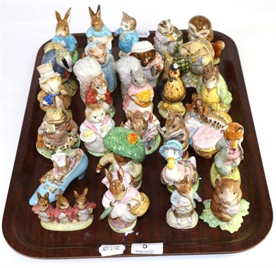 Lot 5 - A large collection of Beswick Beatrix Potter figures including: 'Amiable Guinea-Pig', Style...