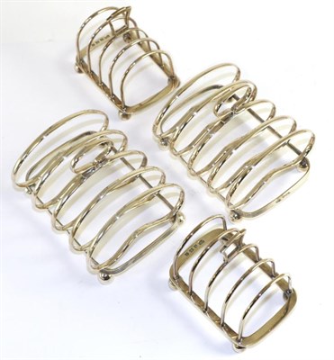 Lot 15 - Two pairs of silver toast racks