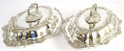 Lot 16 - A pair of electroplated entree dishes and covers, James Dixon & Sons