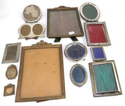Lot 25 - A group of various photograph frames including eight silver examples, two mid 19th century...