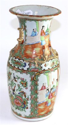 Lot 29 - A Cantonese porcelain baluster vase, mid 19th century, typically painted with figures in...