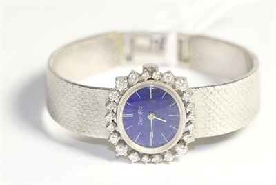 Lot 76 - A Zentra 14K gold gem set lady's wristwatch