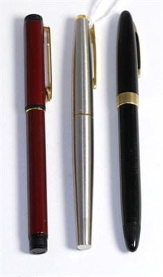 Lot 95 - Three gold nibbed fountain pens by Parker, Sheaffer and Waterman