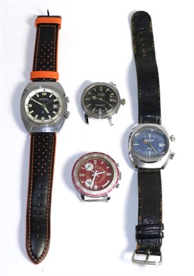 Lot 97 - Four gents mechanical wristwatches signed Memostar, Lator, Globa and Seawatch