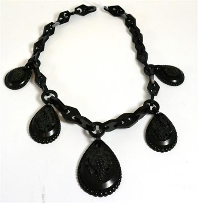 Lot 166 - A Victorian vulcanite necklace or bodice ornament
