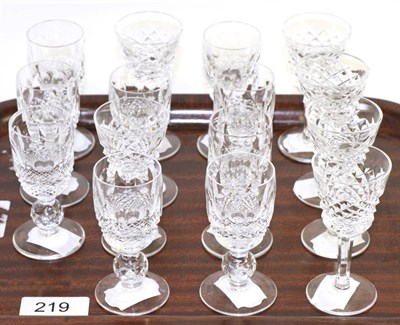 Lot 219 - Waterford crystal glasses, six Alana patter liqueur glasses and nine Colleen pattern liqueur...