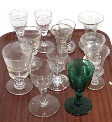 Lot 229 - A group of assorted late 18th/early 19th century small drinking glasses including firing...