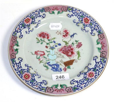 Lot 246 - A 19th century Chinese famille rose porcelain plate