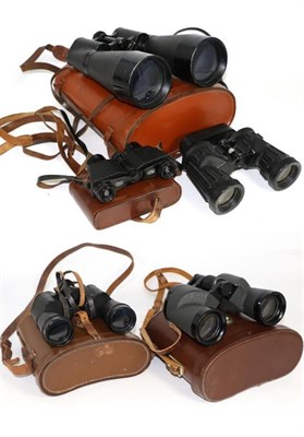 Lot 259 - Five various pairs of binoculars, by Wade, Swift, Wray, Beck Kassel and Carl Zeiss, all in cases