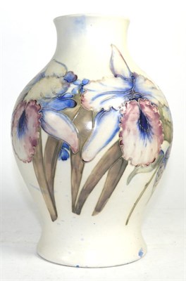 Lot 271 - Moorcroft large salt glaze orchid pattern vase