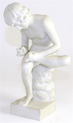 Lot 273 - A Katzhutte parian figure of a classical male nude after the antique
