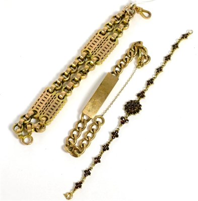 Lot 304 - A 9ct gold identity bracelet, a fancy link Albert converted to a bracelet and stamped '9C' and...