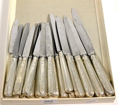 Lot 352 - Quantity of Victorian silver handled knives, most with worn marks