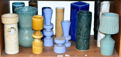 Lot 368 - A collection of Studio Pottery vases (one shelf)